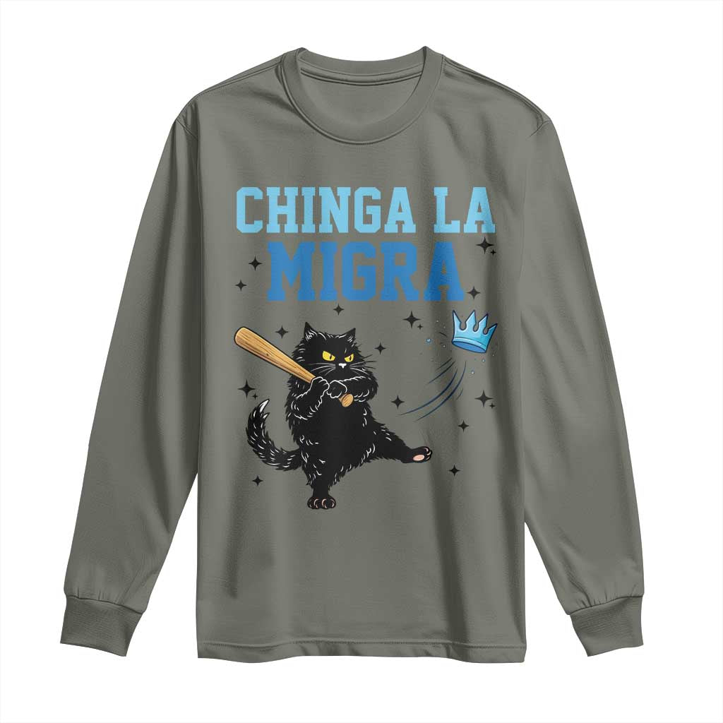 Chinga La Migra Long Sleeve Shirt Funny Protest Cat Minneapolis Support Gift