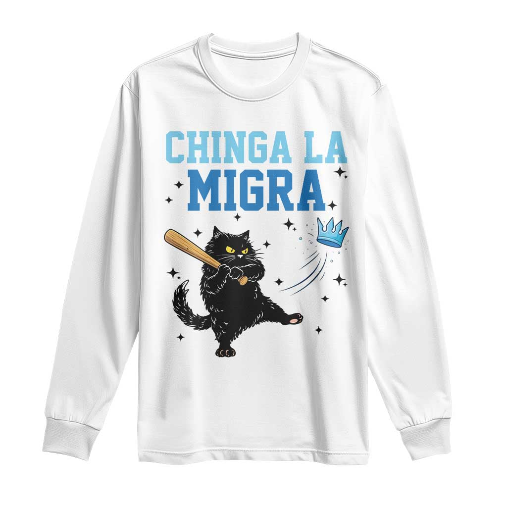 Chinga La Migra Long Sleeve Shirt Funny Protest Cat Minneapolis Support Gift