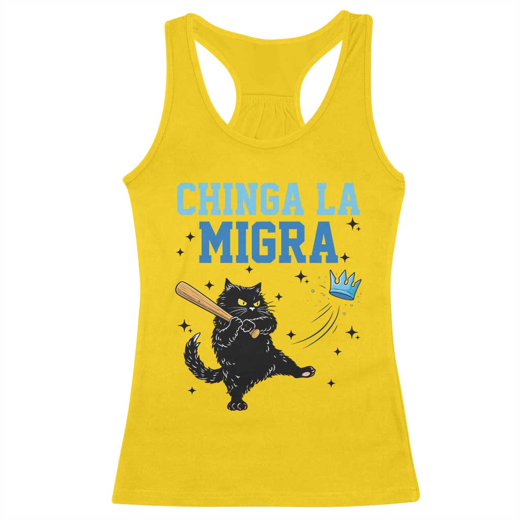 Chinga La Migra Racerback Tank Top Funny Protest Cat Minneapolis Support Gift