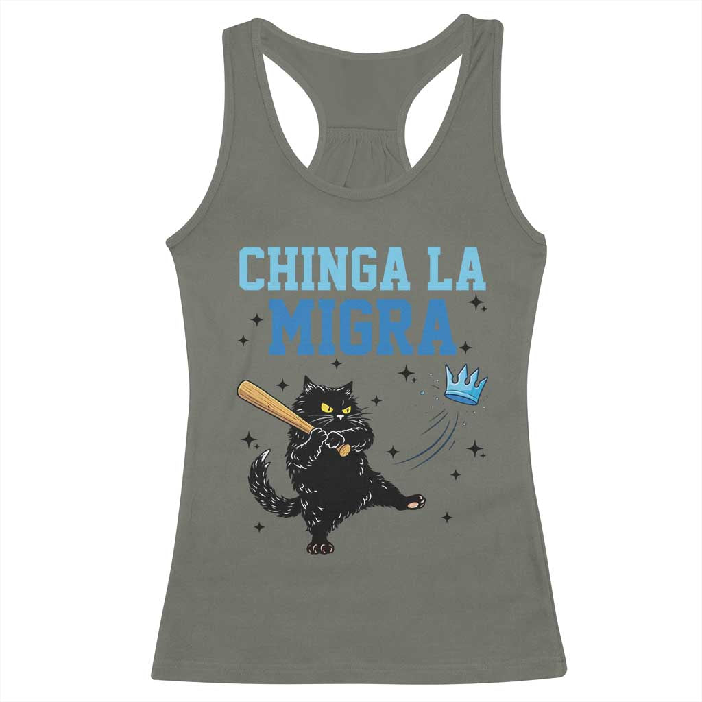Chinga La Migra Racerback Tank Top Funny Protest Cat Minneapolis Support Gift