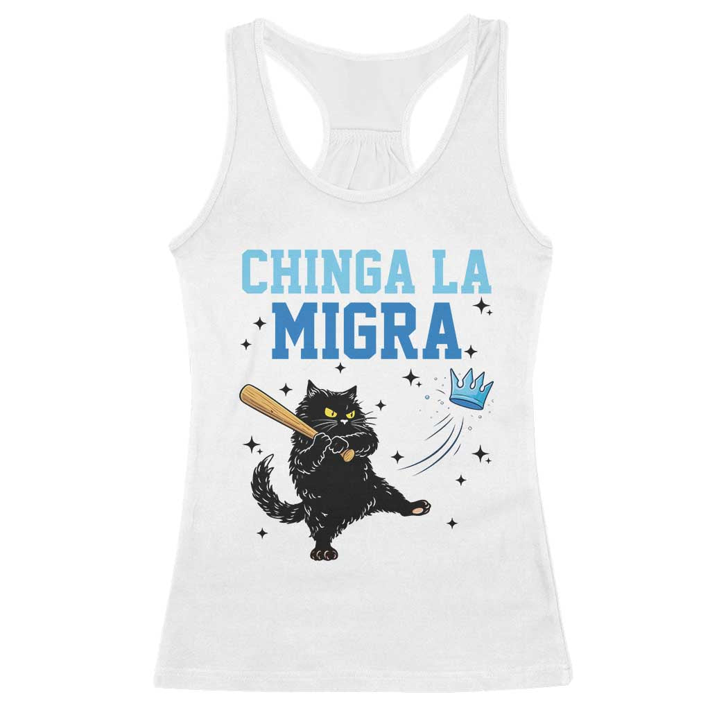 Chinga La Migra Racerback Tank Top Funny Protest Cat Minneapolis Support Gift