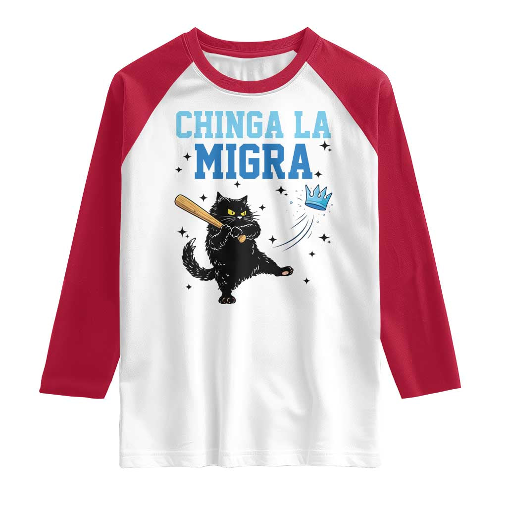 Chinga La Migra Raglan Shirt Funny Protest Cat Minneapolis Support Gift
