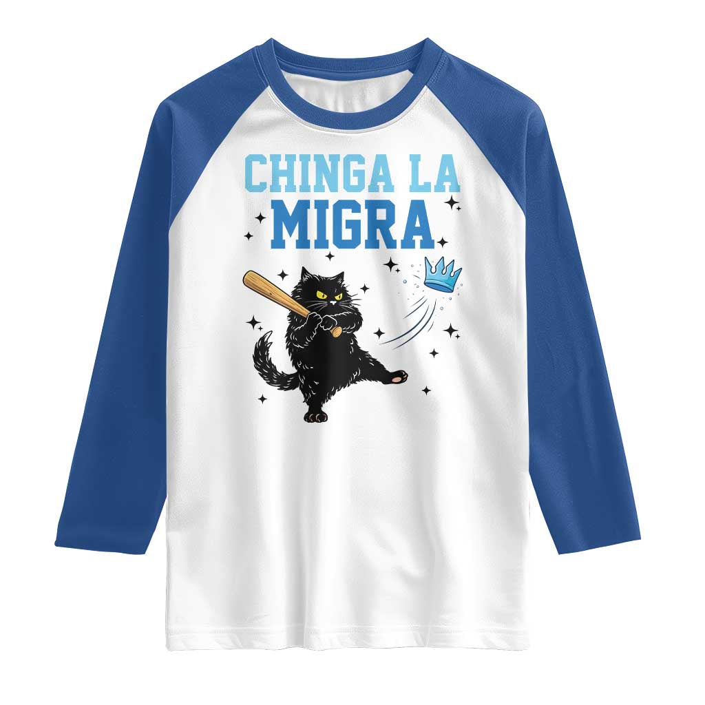 Chinga La Migra Raglan Shirt Funny Protest Cat Minneapolis Support Gift