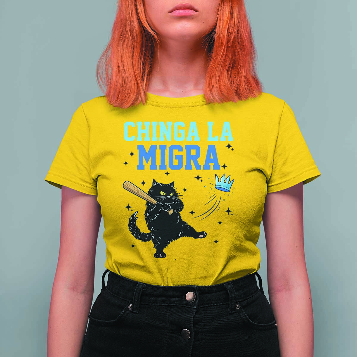Chinga La Migra T Shirt For Women Funny Protest Cat Minneapolis Support Gift