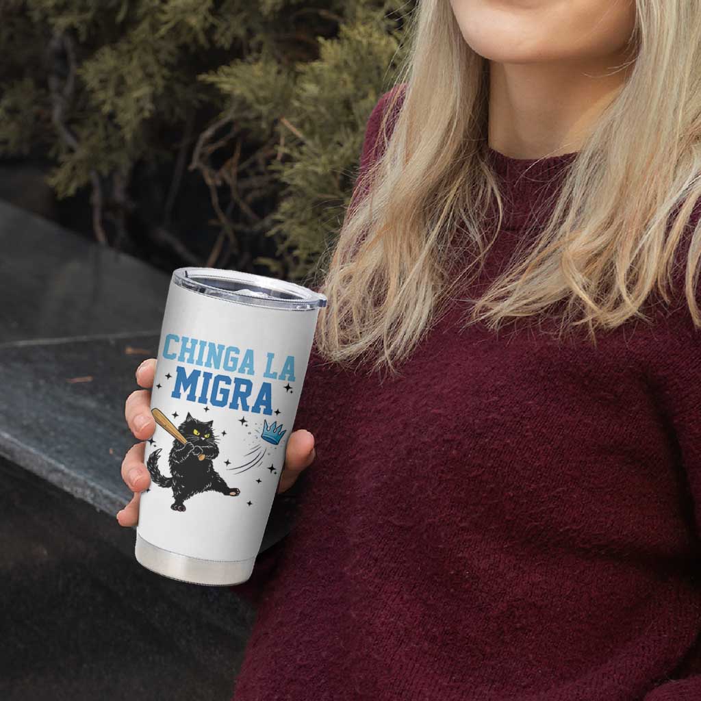 Chinga La Migra Tumbler Cup Funny Protest Cat Minneapolis Support Gift