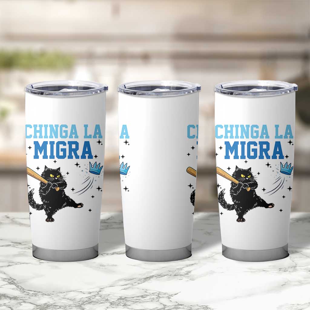 Chinga La Migra Tumbler Cup Funny Protest Cat Minneapolis Support Gift