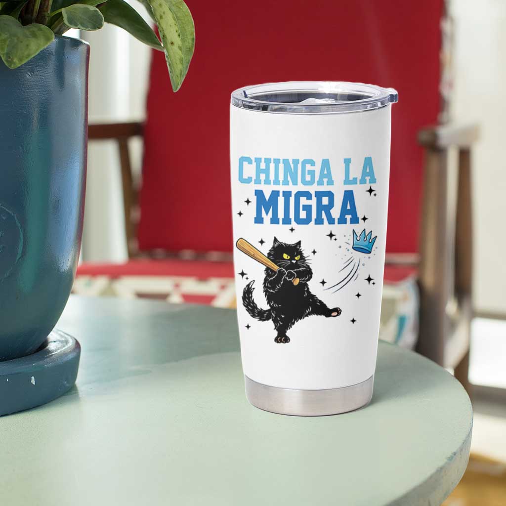 Chinga La Migra Tumbler Cup Funny Protest Cat Minneapolis Support Gift