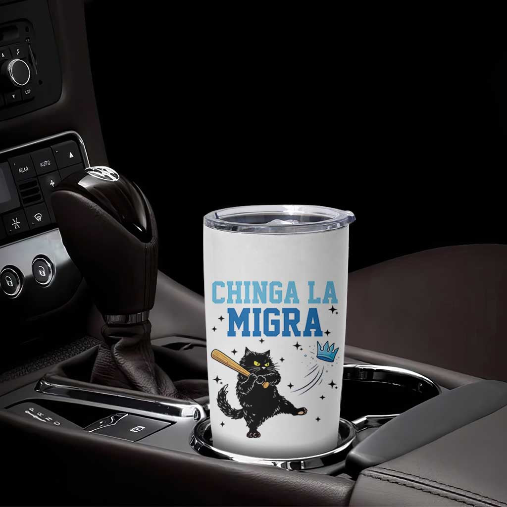 Chinga La Migra Tumbler Cup Funny Protest Cat Minneapolis Support Gift