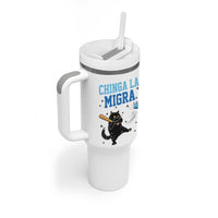 Chinga La Migra Tumbler With Handle Funny Protest Cat Minneapolis Support Gift