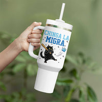 Chinga La Migra Tumbler With Handle Funny Protest Cat Minneapolis Support Gift