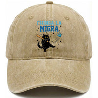 Chinga La Migra Washed Cotton Baseball Cap Funny Protest Cat Minneapolis Support Gift
