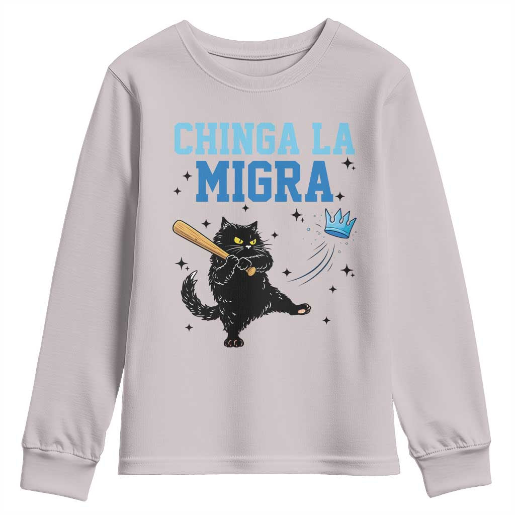 Chinga La Migra Youth Sweatshirt Funny Protest Cat Minneapolis Support Gift