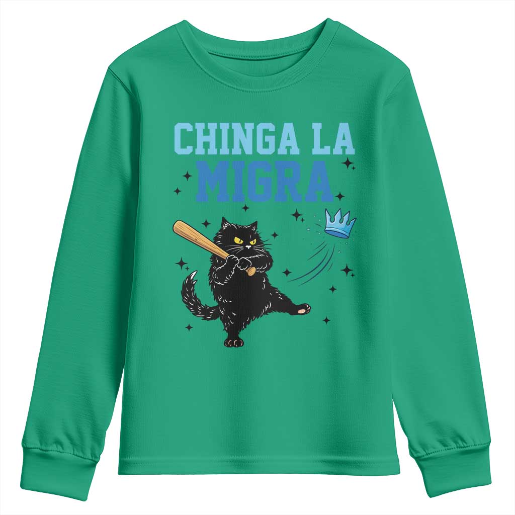 Chinga La Migra Youth Sweatshirt Funny Protest Cat Minneapolis Support Gift
