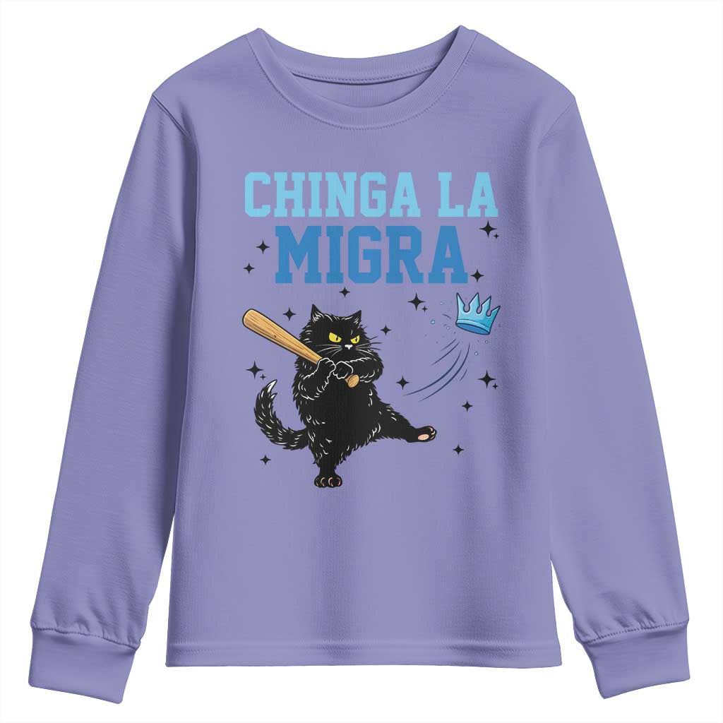 Chinga La Migra Youth Sweatshirt Funny Protest Cat Minneapolis Support Gift