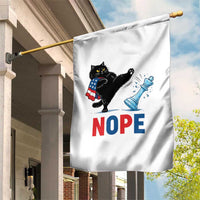 Funny Black Cat Kicks The Icy Chess Piece Nope Garden Flag