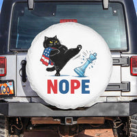 Funny Black Cat Kicks The Icy Chess Piece Nope Spare Tire Cover
