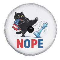 Funny Black Cat Kicks The Icy Chess Piece Nope Spare Tire Cover