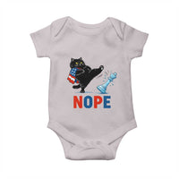 Funny Black Cat Kicks The Icy Chess Piece Nope Baby Onesie