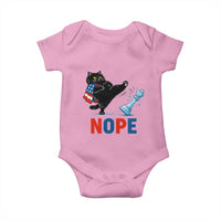Funny Black Cat Kicks The Icy Chess Piece Nope Baby Onesie