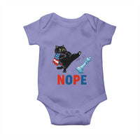 Funny Black Cat Kicks The Icy Chess Piece Nope Baby Onesie