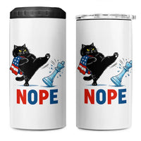 Funny Black Cat Kicks The Icy Chess Piece Nope 4 in 1 Can Cooler Tumbler