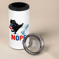Funny Black Cat Kicks The Icy Chess Piece Nope 4 in 1 Can Cooler Tumbler