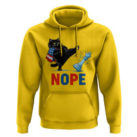 Funny Black Cat Kicks The Icy Chess Piece Nope Hoodie
