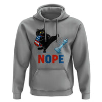 Funny Black Cat Kicks The Icy Chess Piece Nope Hoodie