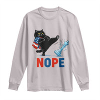 Funny Black Cat Kicks The Icy Chess Piece Nope Long Sleeve Shirt