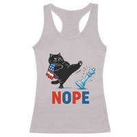 Funny Black Cat Kicks The Icy Chess Piece Nope Racerback Tank Top