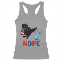 Funny Black Cat Kicks The Icy Chess Piece Nope Racerback Tank Top