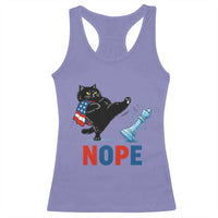 Funny Black Cat Kicks The Icy Chess Piece Nope Racerback Tank Top