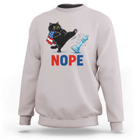 Funny Black Cat Kicks The Icy Chess Piece Nope Sweatshirt