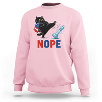 Funny Black Cat Kicks The Icy Chess Piece Nope Sweatshirt
