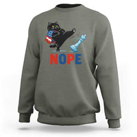 Funny Black Cat Kicks The Icy Chess Piece Nope Sweatshirt