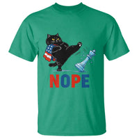 Funny Black Cat Kicks The Icy Chess Piece Nope T Shirt