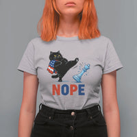 Funny Black Cat Kicks The Icy Chess Piece Nope T Shirt For Women