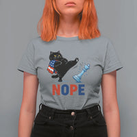 Funny Black Cat Kicks The Icy Chess Piece Nope T Shirt For Women