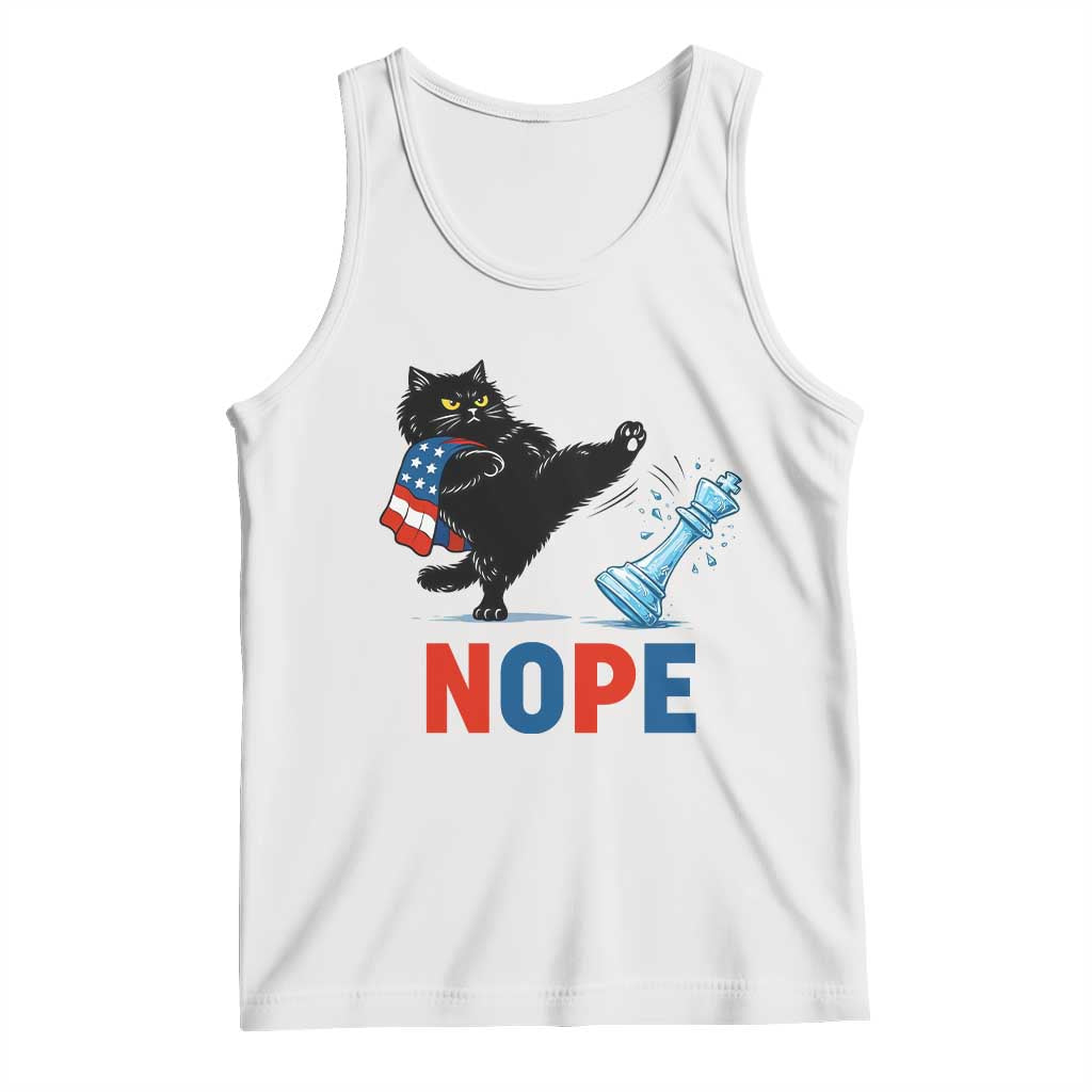 Funny Black Cat Kicks The Icy Chess Piece Nope Tank Top
