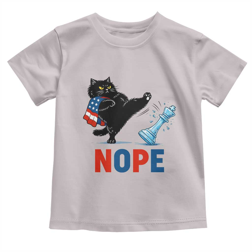 Funny Black Cat Kicks The Icy Chess Piece Nope Toddler T Shirt