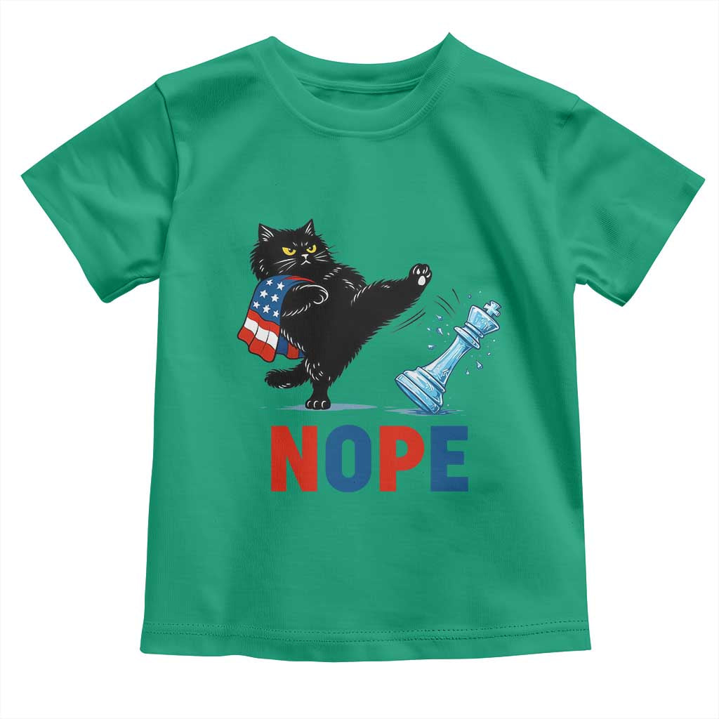 Funny Black Cat Kicks The Icy Chess Piece Nope Toddler T Shirt