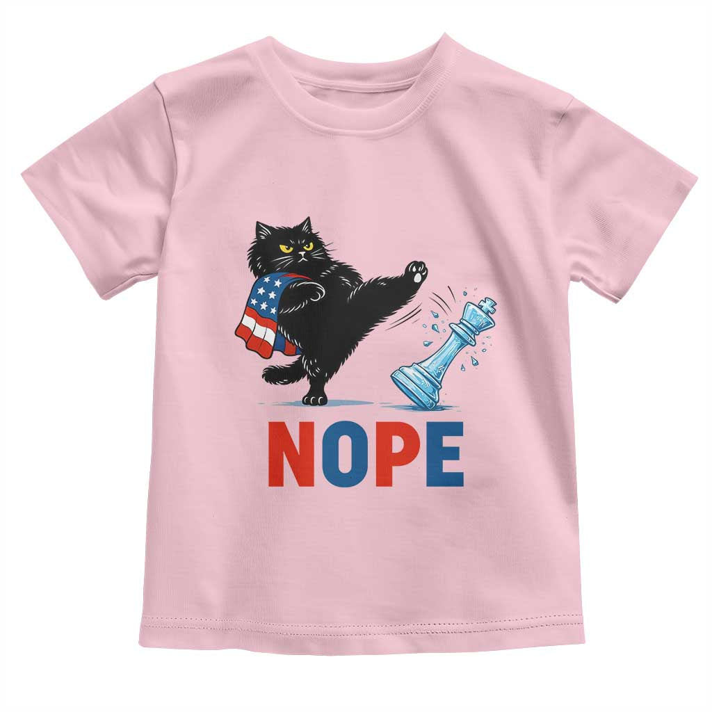 Funny Black Cat Kicks The Icy Chess Piece Nope Toddler T Shirt