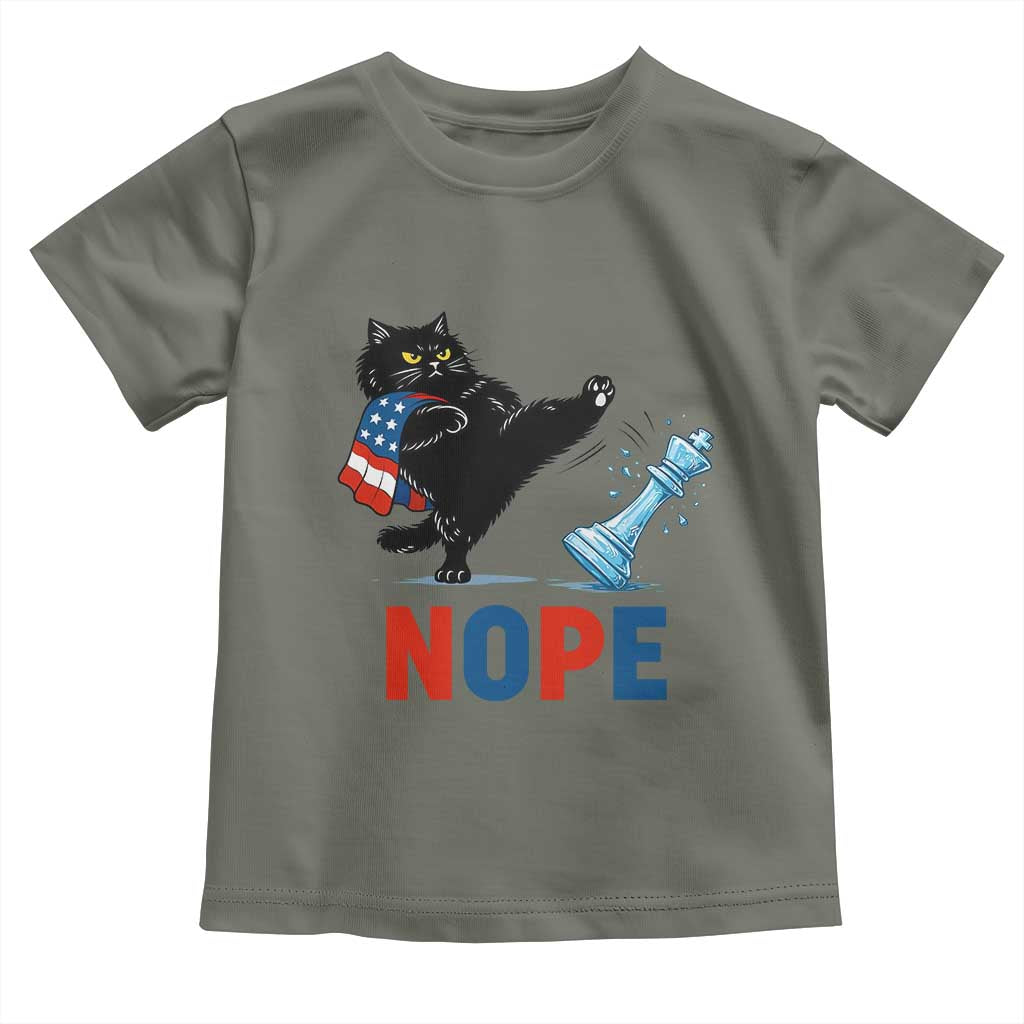 Funny Black Cat Kicks The Icy Chess Piece Nope Toddler T Shirt