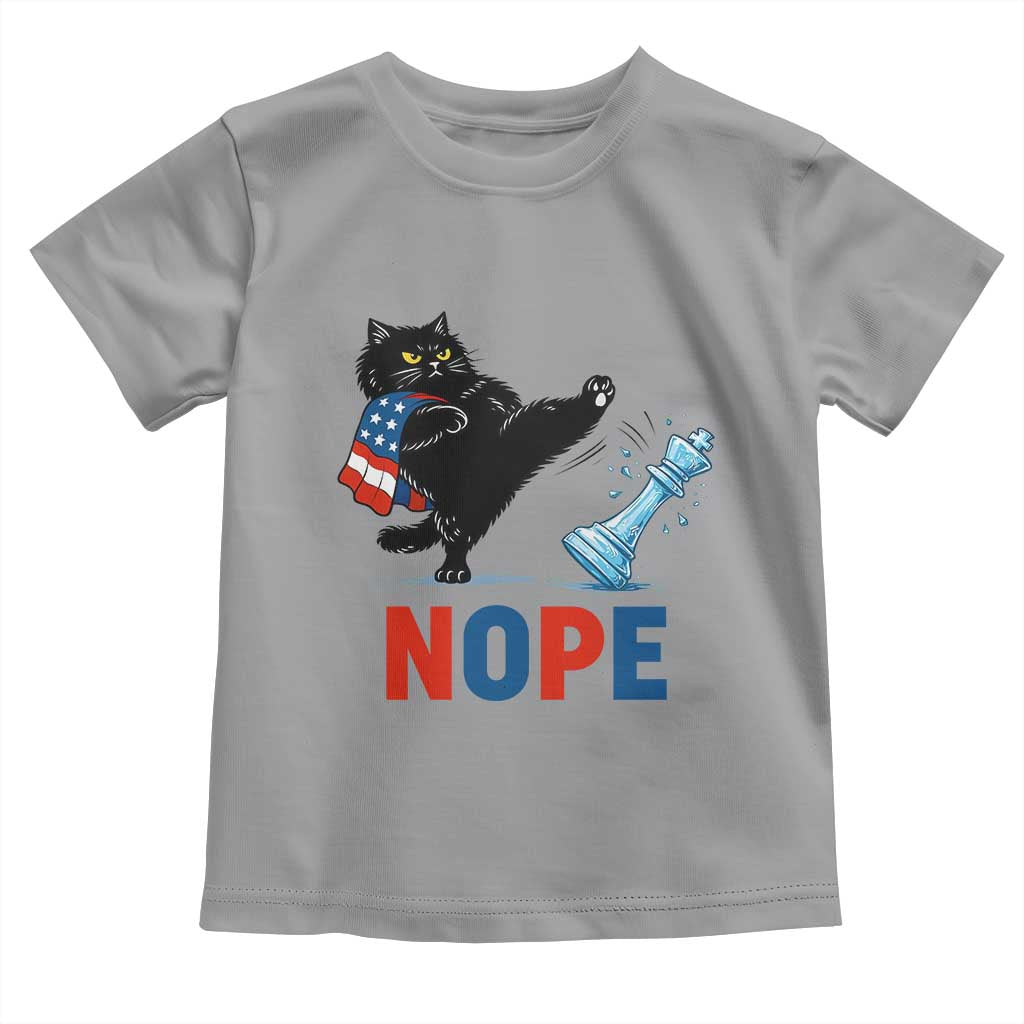 Funny Black Cat Kicks The Icy Chess Piece Nope Toddler T Shirt