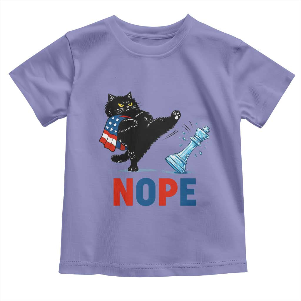 Funny Black Cat Kicks The Icy Chess Piece Nope Toddler T Shirt