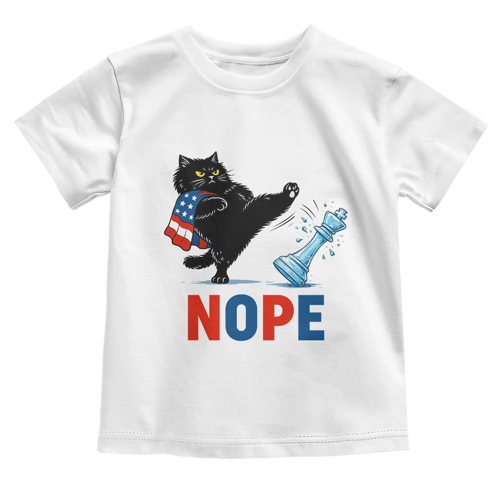Funny Black Cat Kicks The Icy Chess Piece Nope Toddler T Shirt