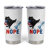 Funny Black Cat Kicks The Icy Chess Piece Nope Tumbler Cup