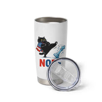 Funny Black Cat Kicks The Icy Chess Piece Nope Tumbler Cup