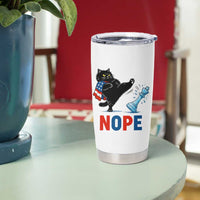 Funny Black Cat Kicks The Icy Chess Piece Nope Tumbler Cup