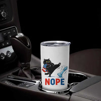Funny Black Cat Kicks The Icy Chess Piece Nope Tumbler Cup